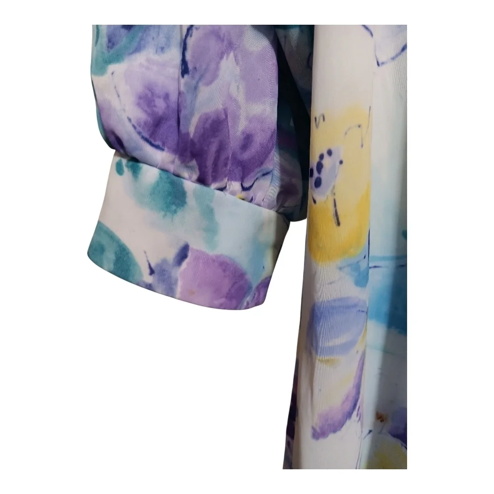 Amanda Rich Vintage Pink and Blue Robe with Bishop Sleeves
